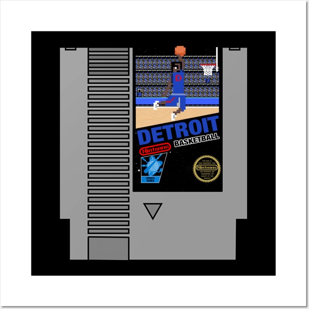 Detroit Basketball 8 bit pixel art cartridge design Wall Art by MulletHappens